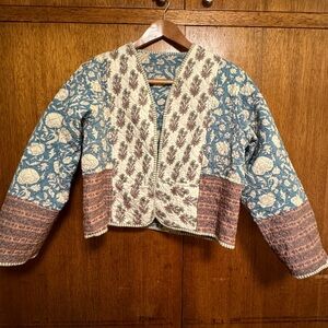 Quilted Cotton Jacket Reversible with Pockets Large